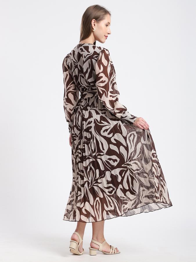 Women Chiffon Fit And Flare Midi Floral Dress