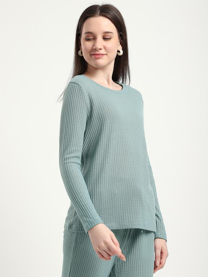 R&B Women Dusty Mint Textured Lounge Set