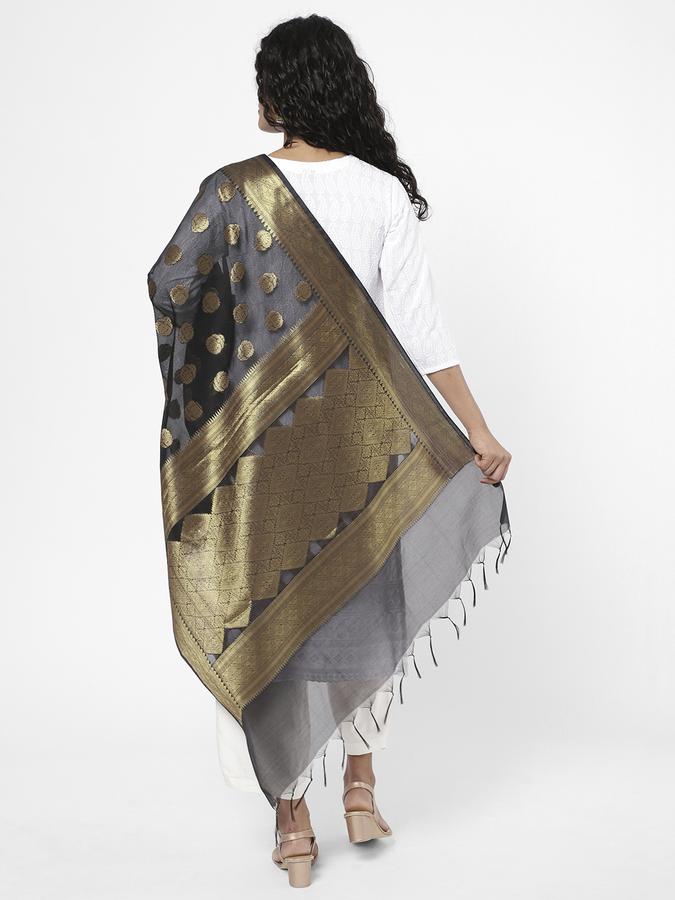 R&B Women's Black Printed Dupatta