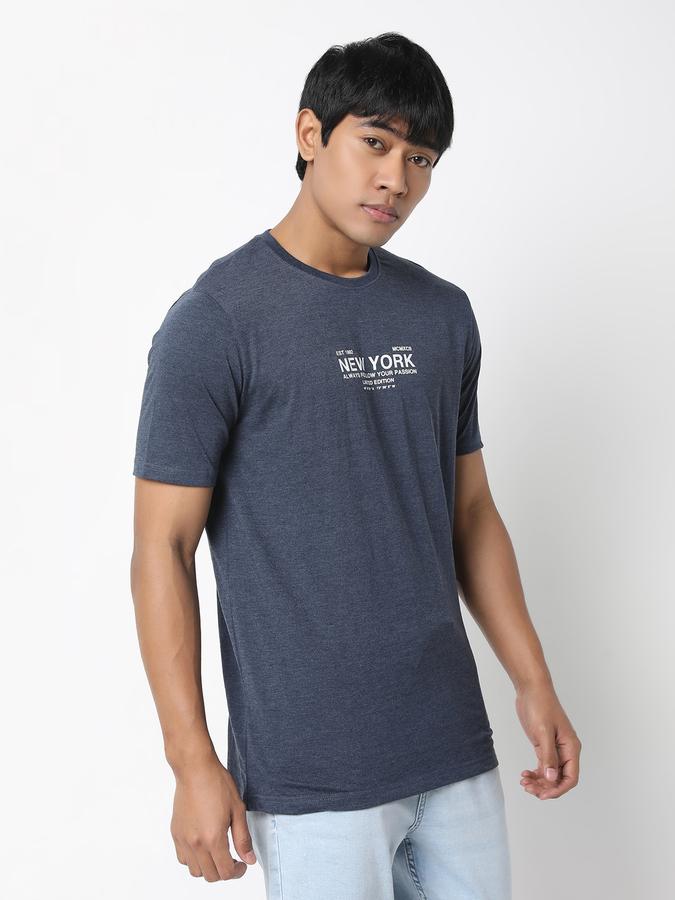 Men Typographic Print Regular Fit Crew-Neck T-Shirt data-index=