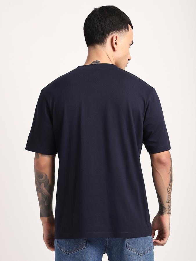 Men Cotton Relaxed Fit Crew Neck Graphic T-shirt