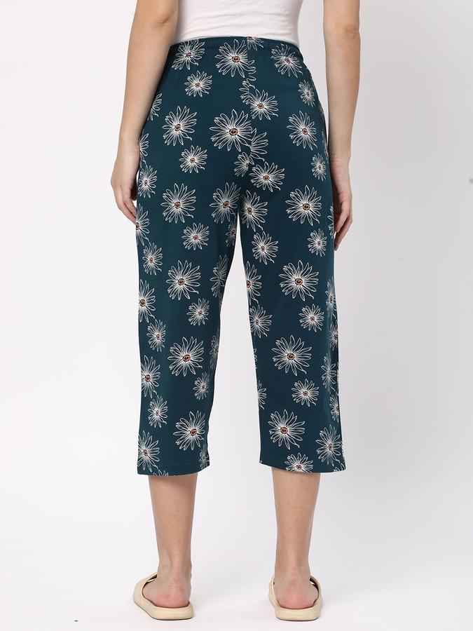 Women Cotton Relaxed Fit Drawstring Printed Capri Pants