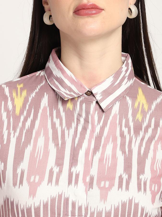 Women Viscose Regular Fit Shirt Collar Printed Kurta