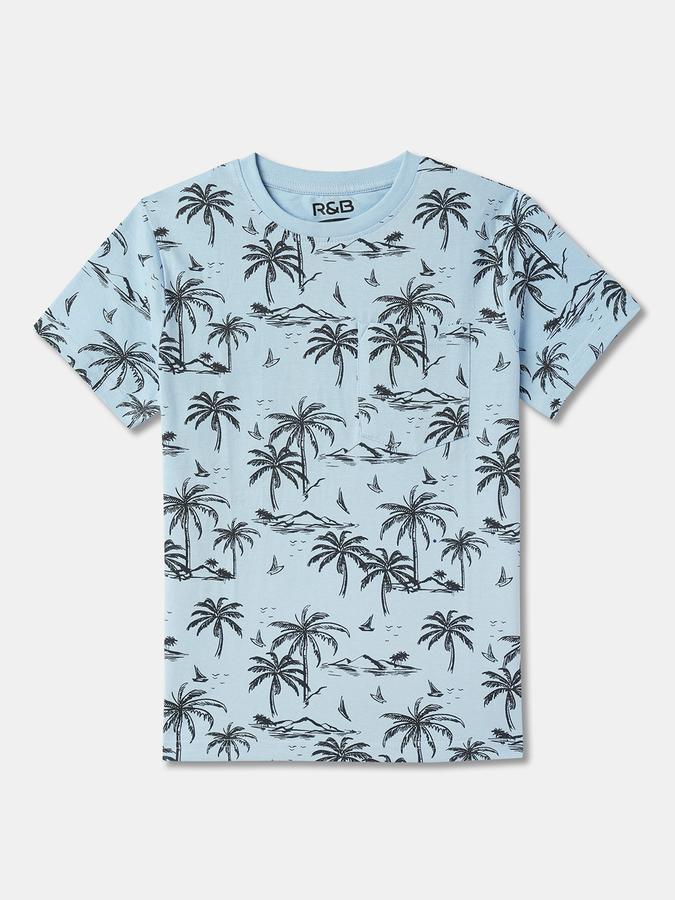 Men Pack of 2 Printed Regular Fit Crew-Neck T-Shirts image number 2