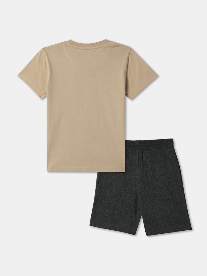 Boys Typographic Print T-Shirt & Shorts Set image number 1