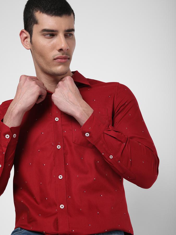 R&B Men Maroon Casual Shirts