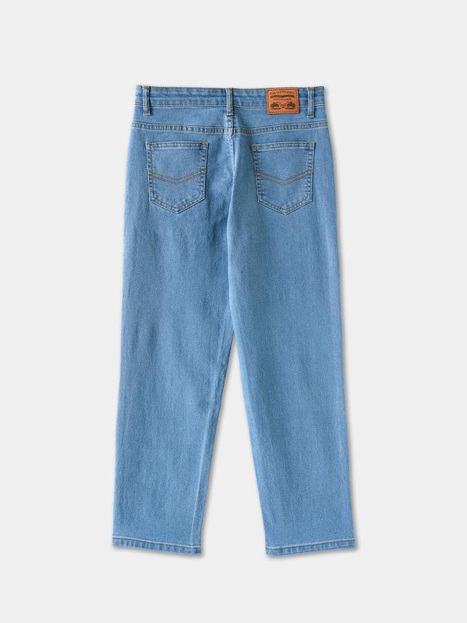 Boys Denim Regular Fit Button Waist Clean Look Jeans