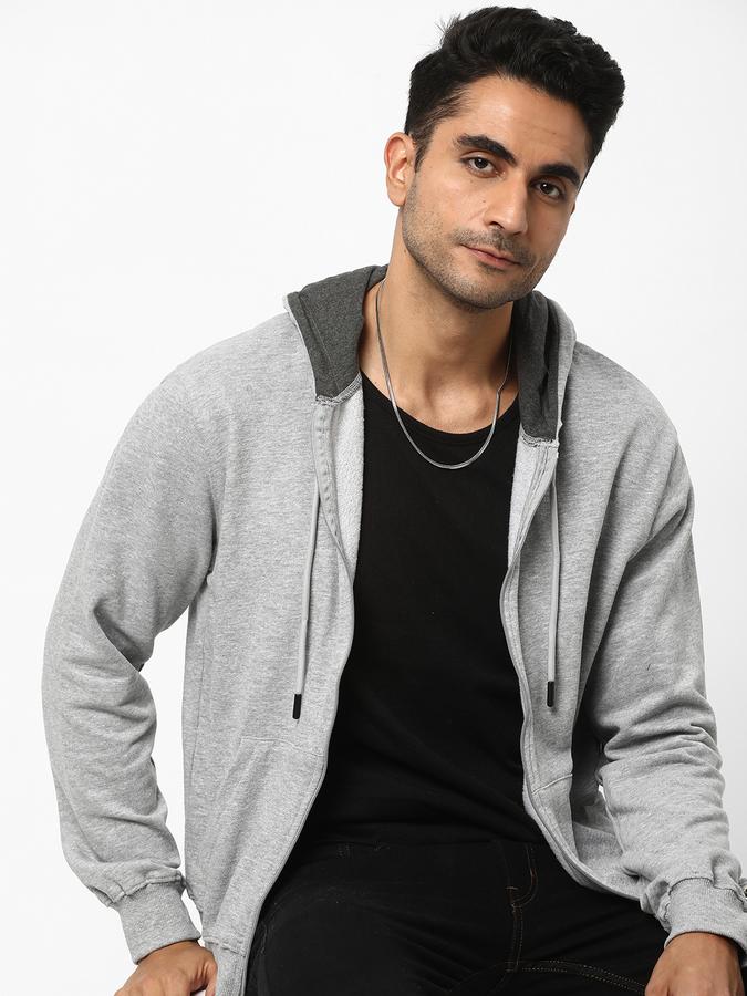 Men Cotton Regular Fit Hooded Jacket