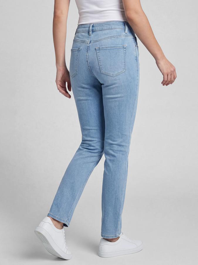 R&B Blue Solid Women Mid-Rise Straight Fit Jeans