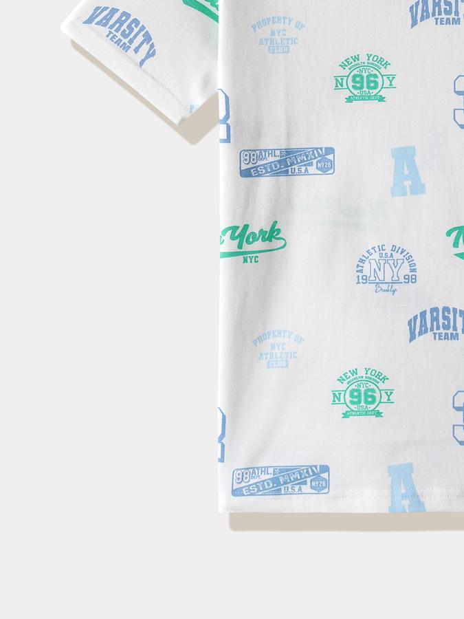 Boys Cotton Regular Fit Crew Neck Graphic T-shirt