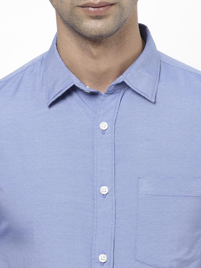 R&B Blue Men Casual Shirts image number 3