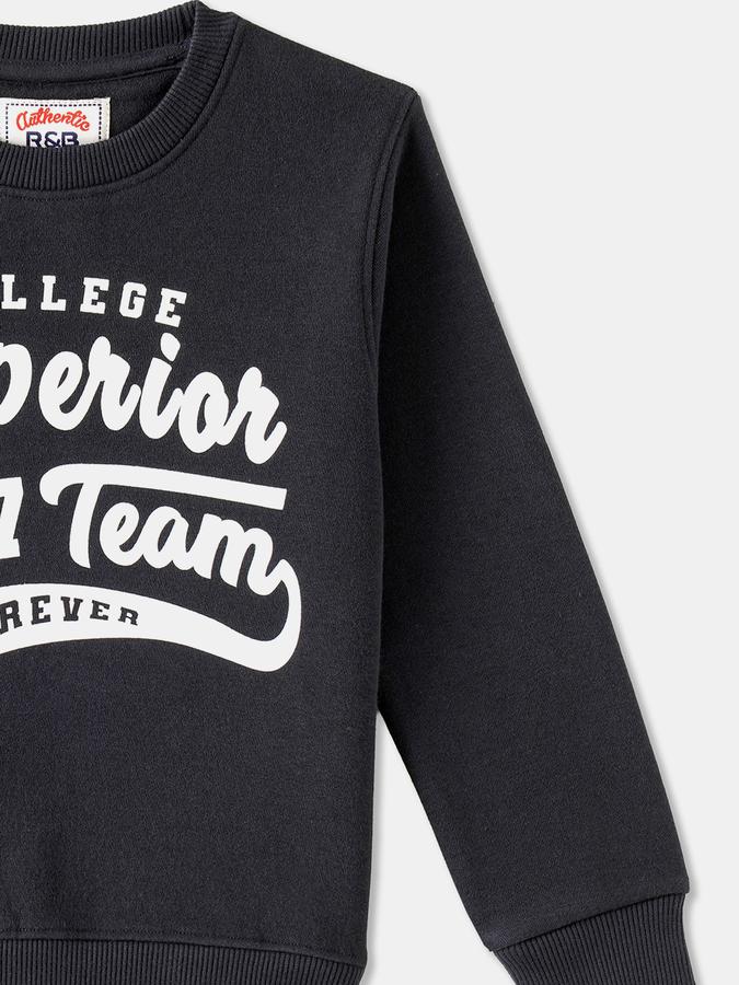 Boys Cotton Blend Relaxed Fit Crew Neck Graphic Sweatshirt