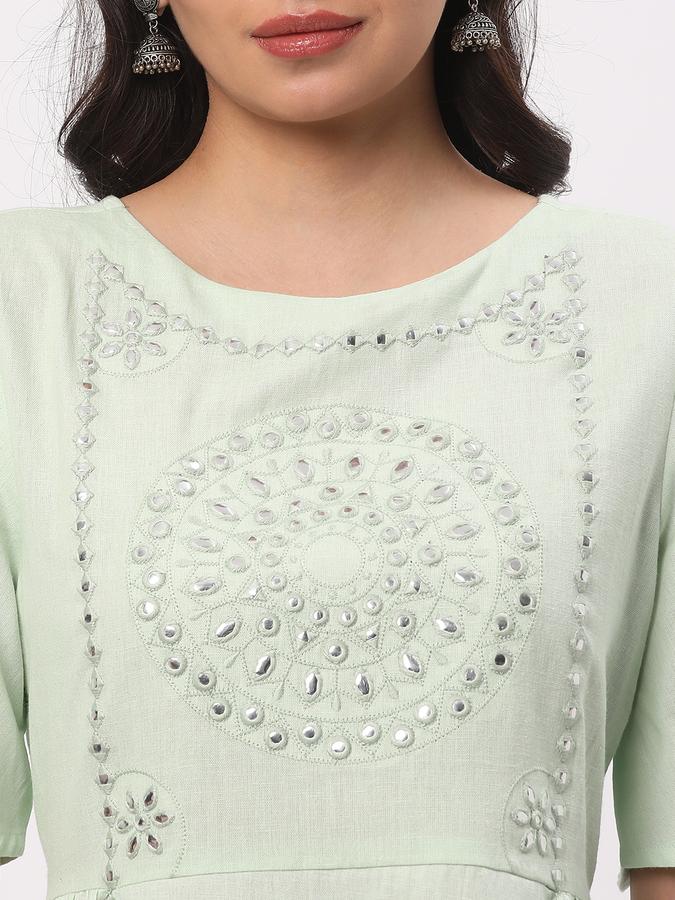 Women Cotton Embellished A-Line Ethnic Dress