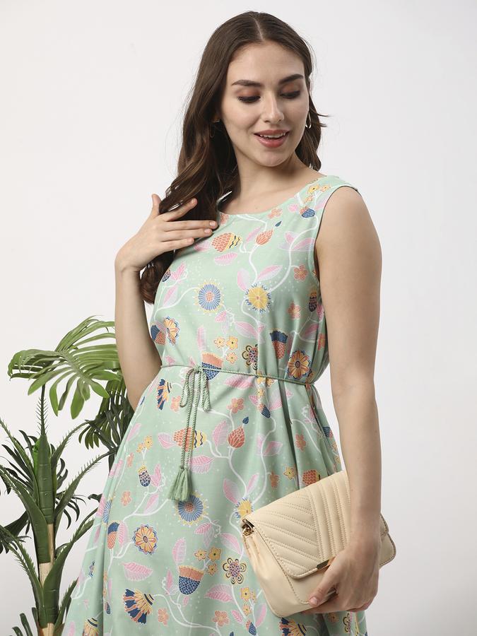 Women Poly Blend Regular Fit Round Neck Printed Kurta