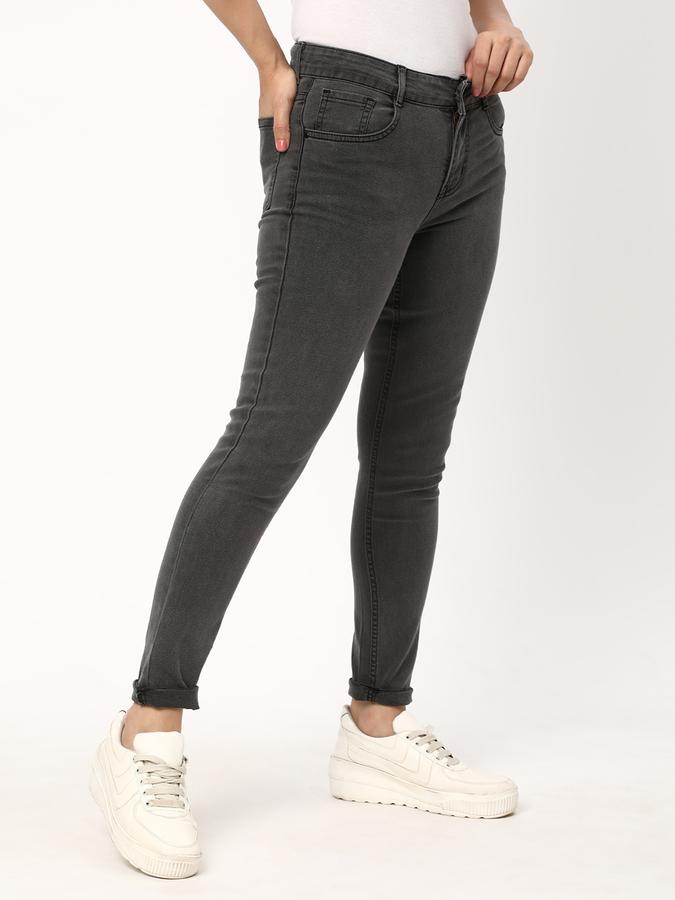 Women Stretch Denim Skinny Fit Mid Rise Dyed Wash Jeans