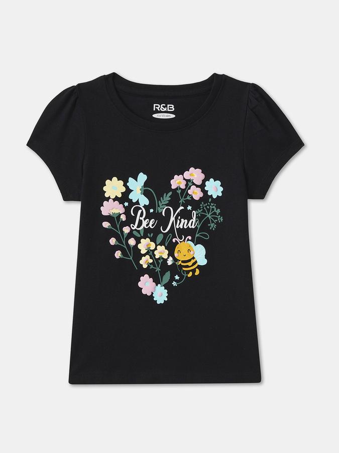 Girls Graphic Regular Fit Short Sleeve Crew Neck T-Shirt