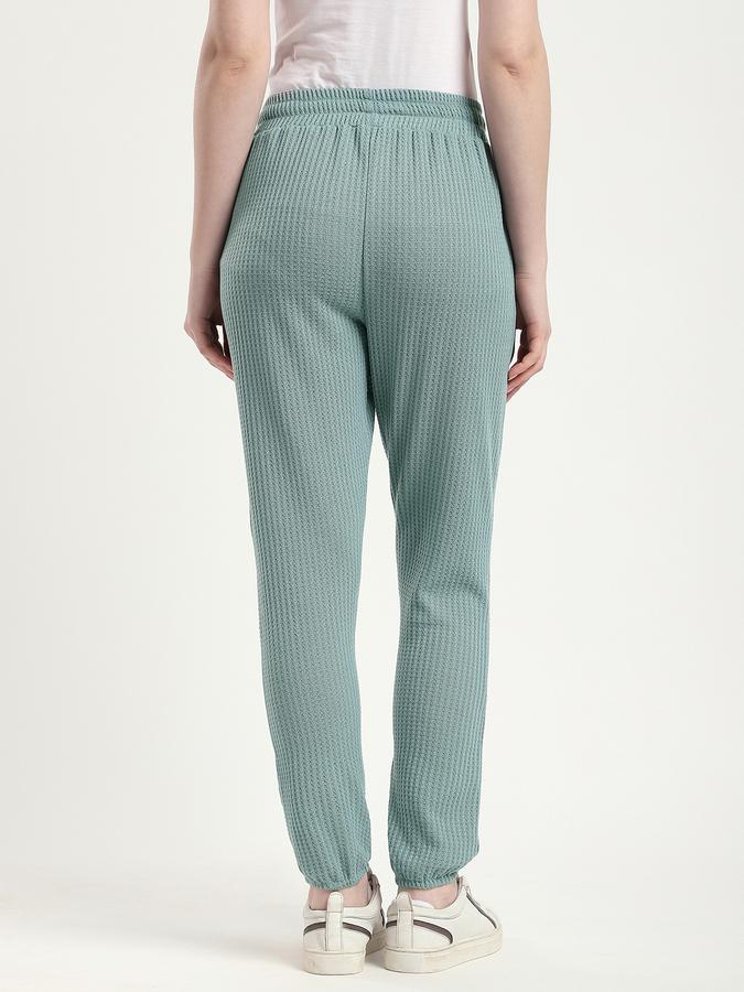 R&B Women Dusty Mint Textured Joggers