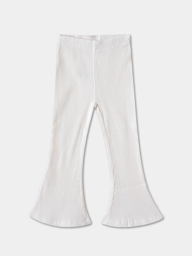 Girls Cotton Blend Solid Top and Flared Trousers Set