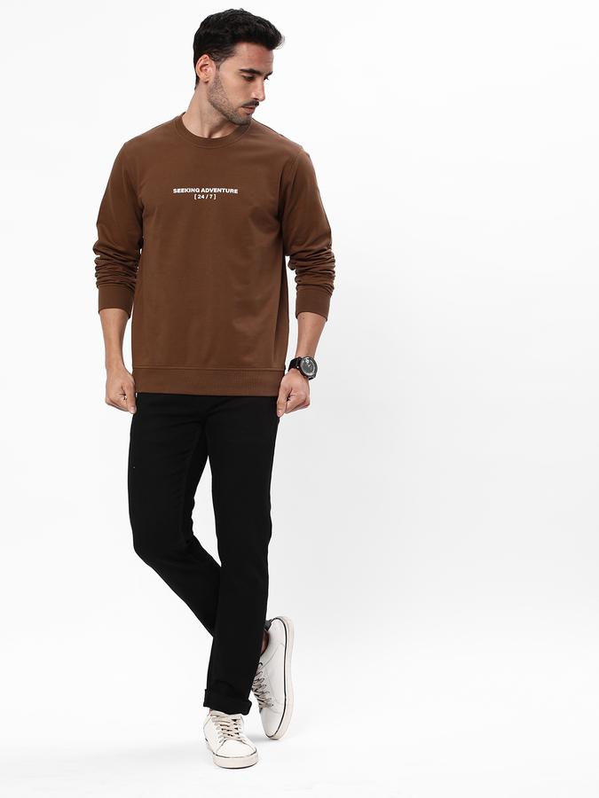 Men Regular Fit Typographic Print Round-Neck Sweatshirt image number 1