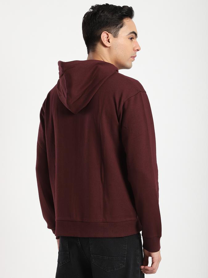 Men Fleece Regular Fit Hooded Jacket