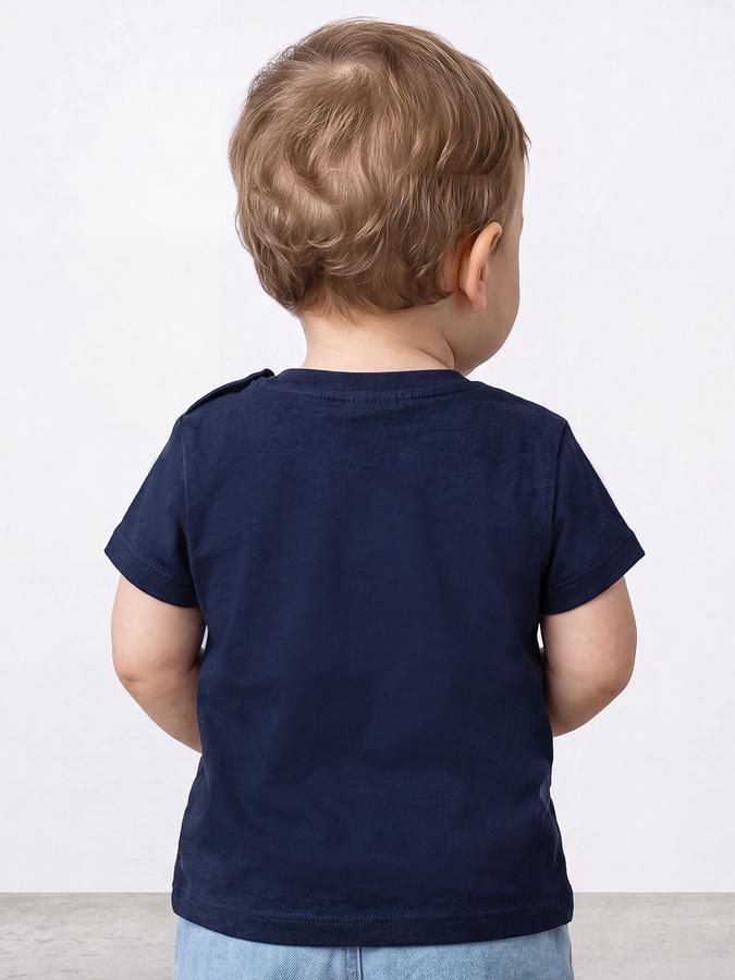 R&B Boys Navy Blue Graphic Print Short Sleeves Tshirt