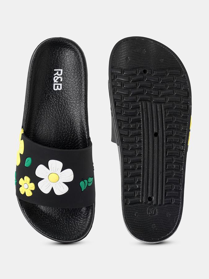 Women Embossed Open-Toe Slides image number 3