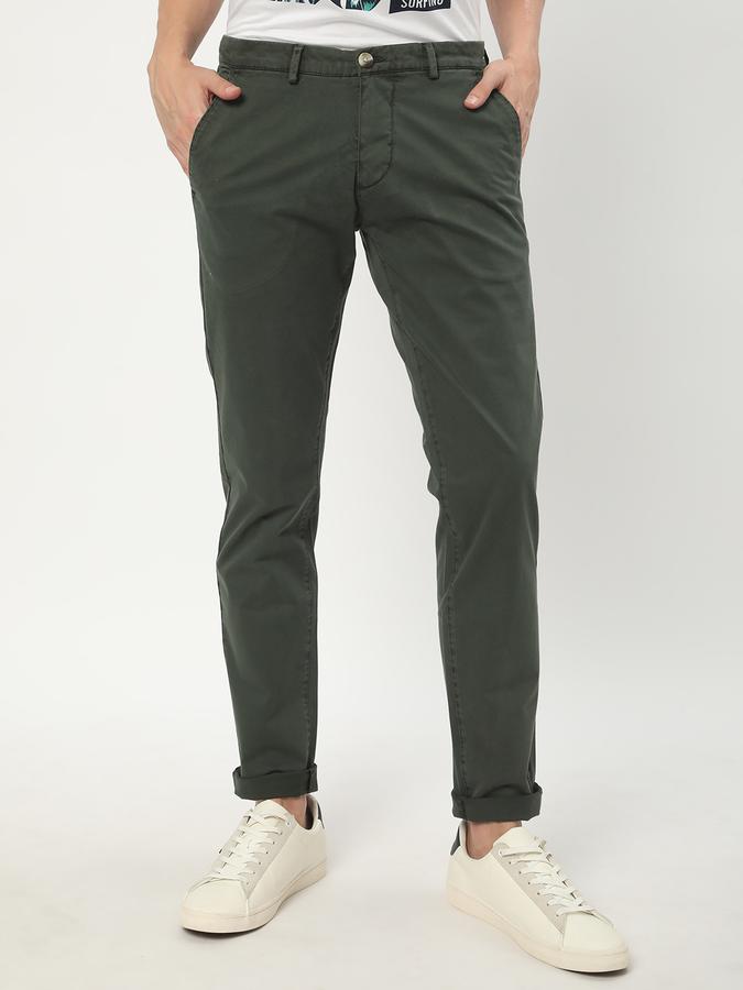 Men Slim Fit Flat-Front Trousers image number 0