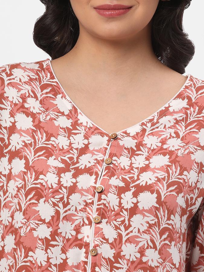 Women Floral Print Straight Kurta  image number 3