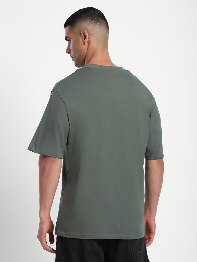 Men Cotton Relaxed Fit Crew Neck Graphic T-shirt