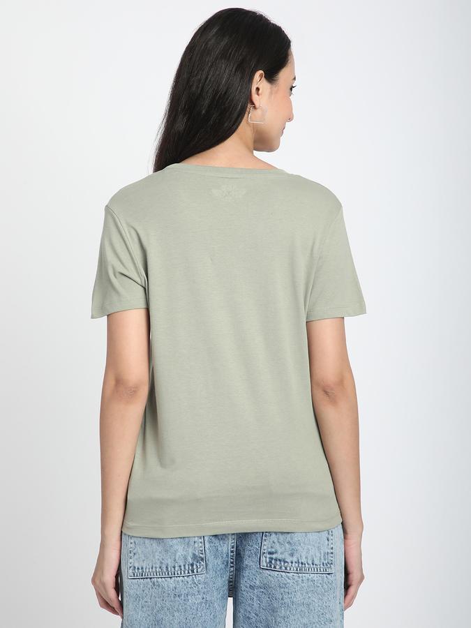 Women Cotton Relaxed Fit Crew Neck Graphic T-shirt
