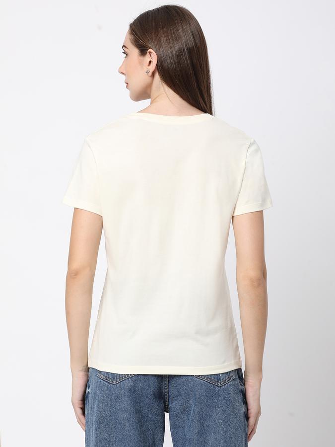 Women Cotton Relaxed Fit Crew Neck Graphic T-shirt