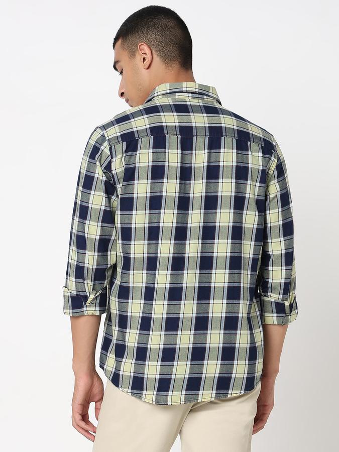 R&B Men's Yellow Checked Shirt