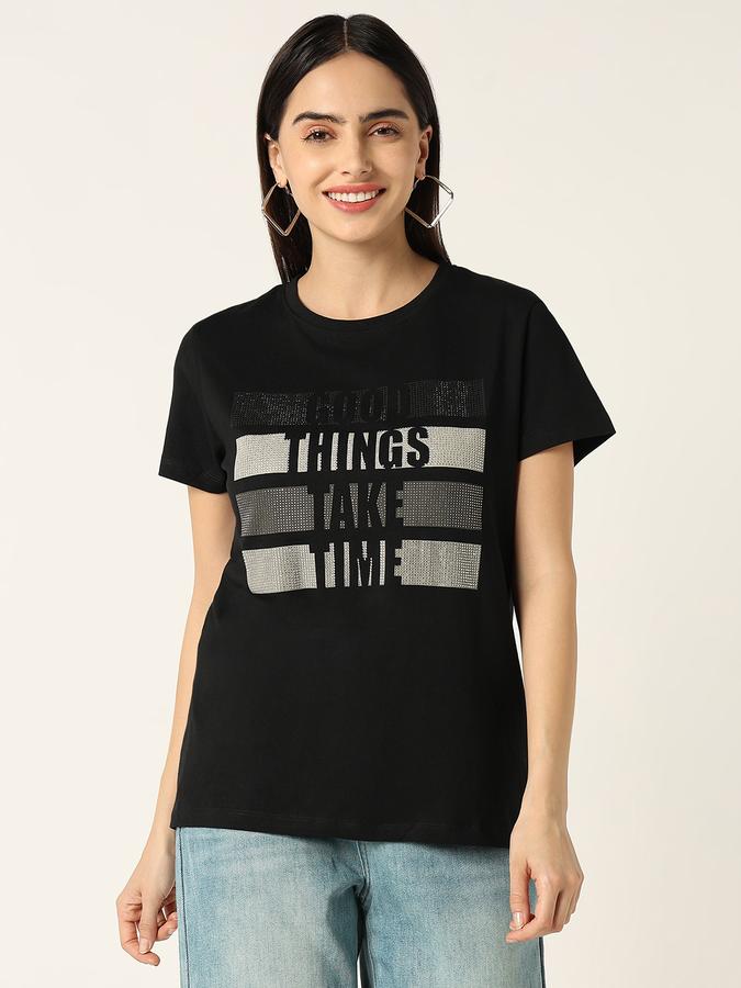 Women Embellished T-shirt image number 1