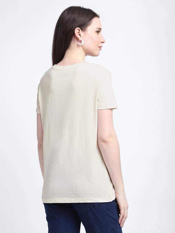 Women Cotton Regular Fit Crew Neck Graphic T-shirt