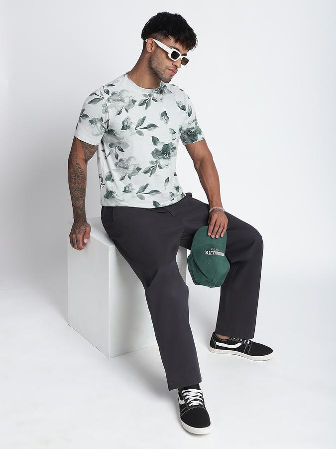R&B Men's Ivory Printed T-Shirt