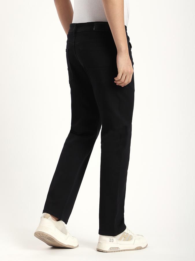 Men Cotton Blend Straight Fit Mid Rise Clean Look Jeans