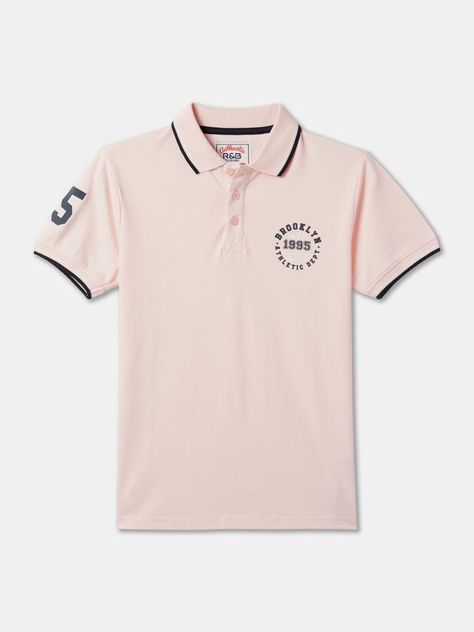 R&B Boys Typographic Print Relaxed Fit Polo T-Shirt image number 0