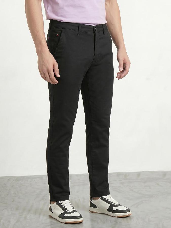 R&B Men's Black Slim Fit Trousers