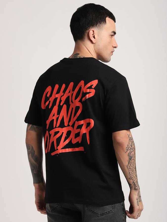 R&B Men's Black Printed T-Shirt