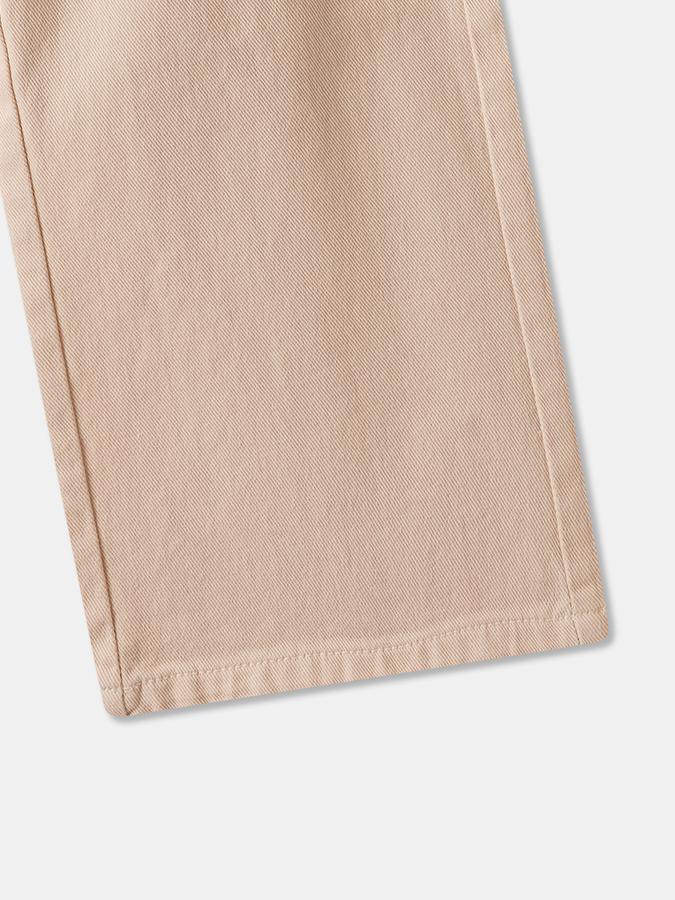 Girls Cotton Wide Leg Drawstring Waist Solid Pants