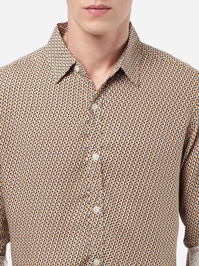 R&B Men Beige Casual Shirts image number 3