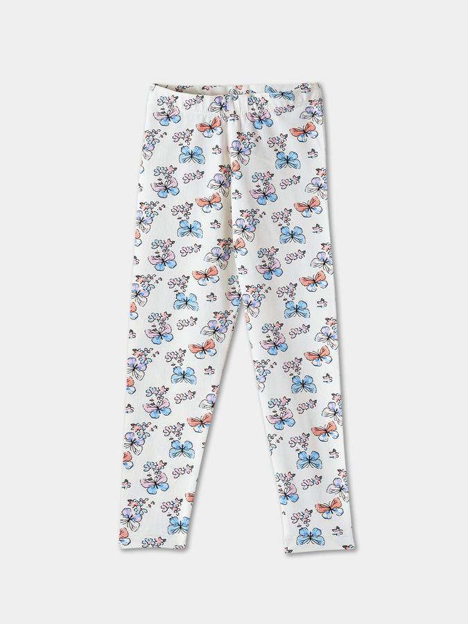 R&B Girls' Beige Printed Leggings