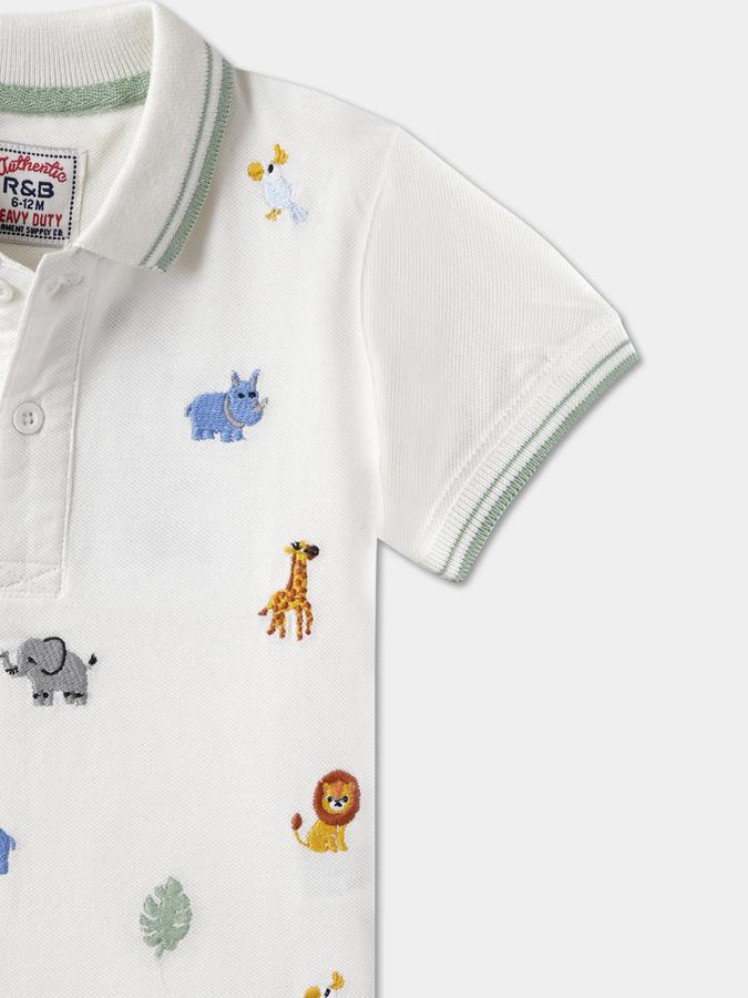 Baby Boys Self Design Pure Cotton Regular T Shirt  image number 2