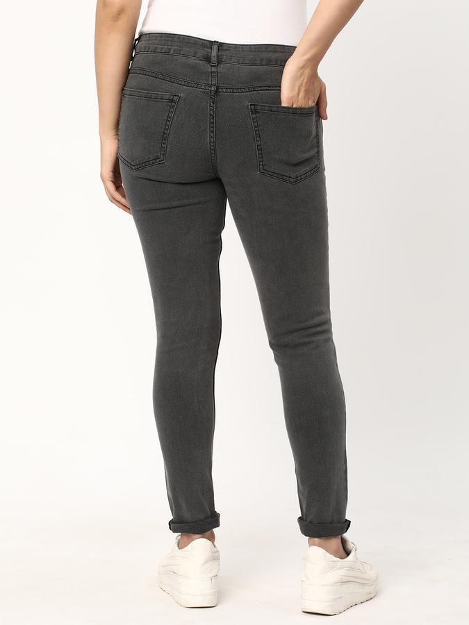 Women Stretch Denim Skinny Fit Mid Rise Dyed Wash Jeans