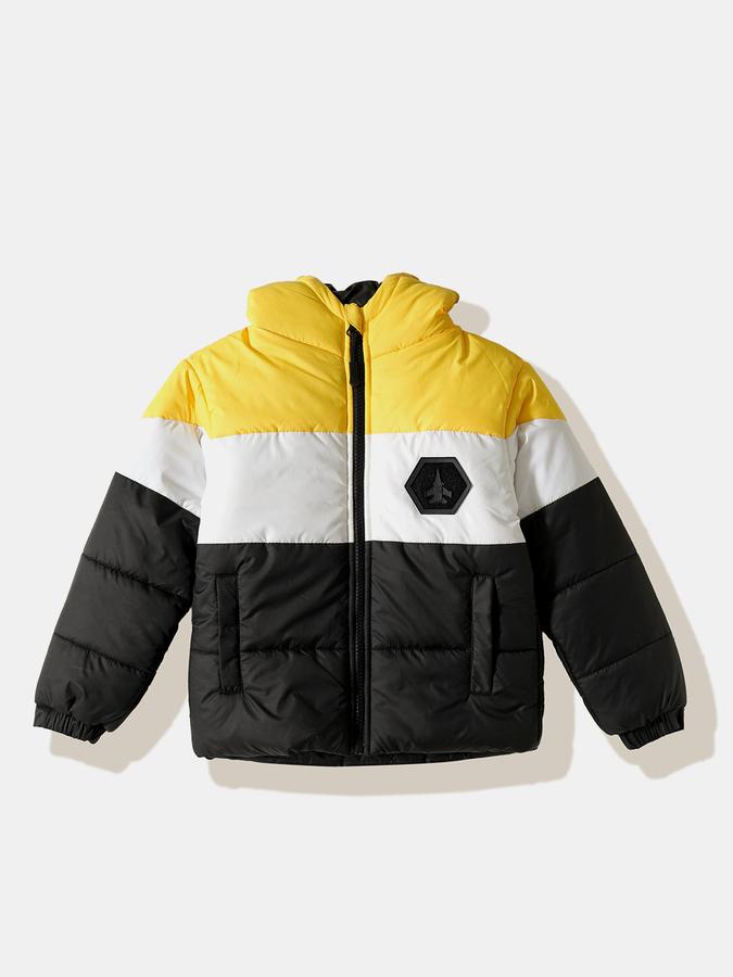 R&B Boys' Yellow Colourblocked Jacket