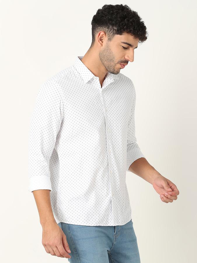 Men Swiss Dot Print Regular Fit Shirt image number 2