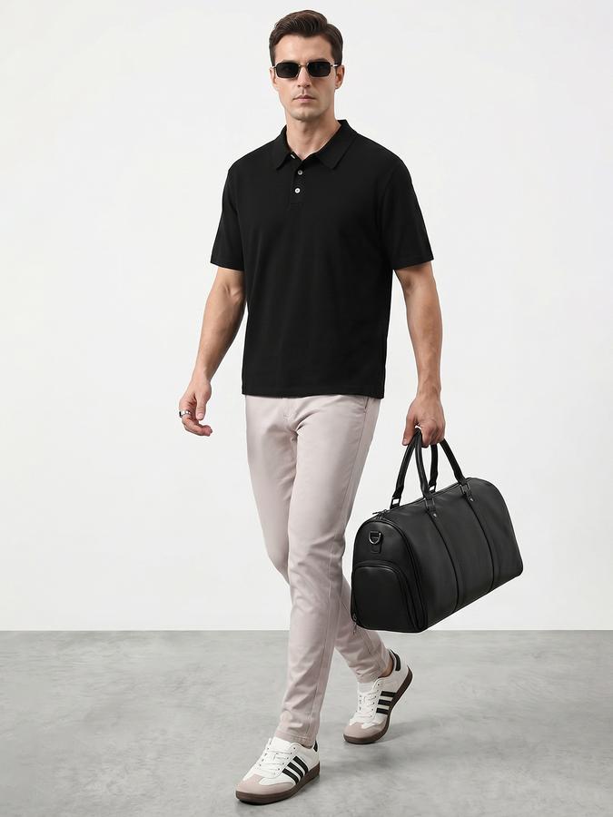 R&B Men's Ivory Slim Fit Trousers