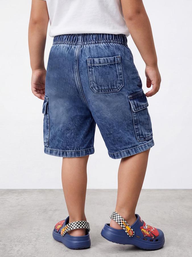 R&B Boys Blue Solid Knee-Length Denim Shorts