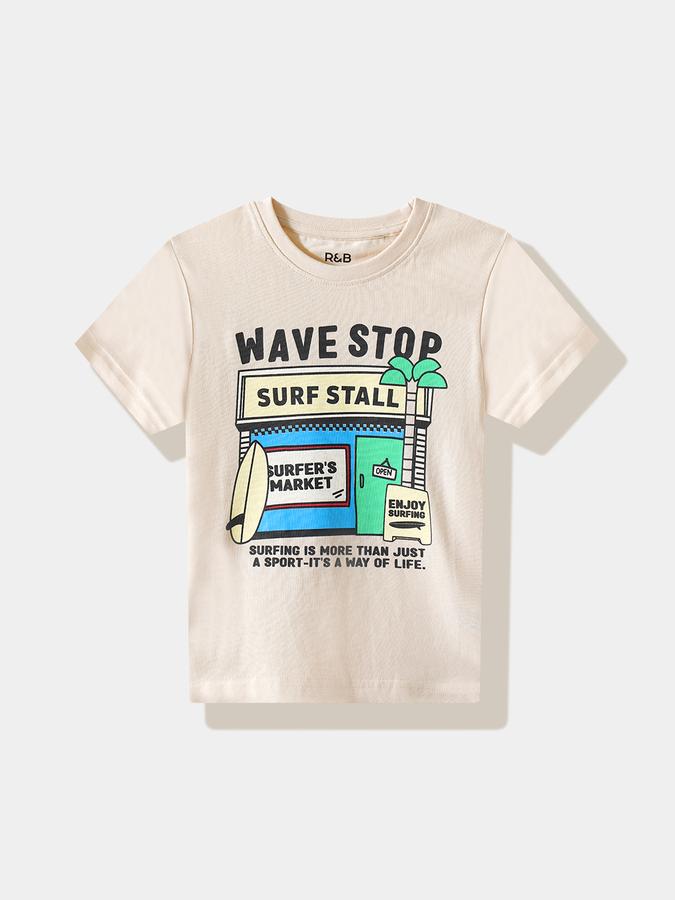 Boys Cotton Regular Fit Crew Neck Graphic T-shirt