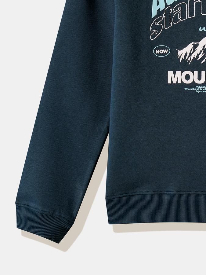 Boys Cotton Blend Relaxed Fit Crew Neck Graphic Sweatshirt